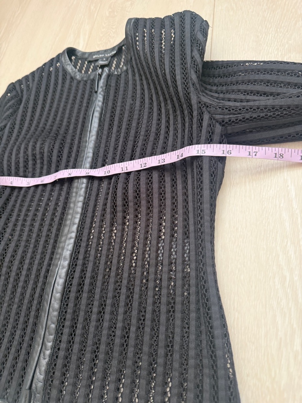 Ralph Lauren Black Label Black Perforated Zip Jacket - Picture 5 of 9